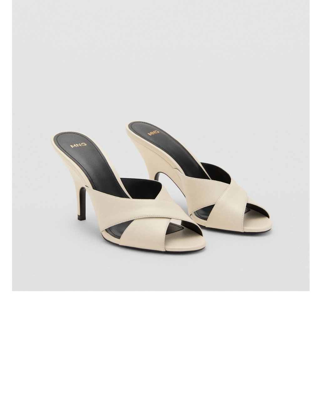 Mango Women's Cross-Strap Leather Sandals